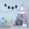 2pcs Boho Tassel Garland,Pom Pom Tassel,6.5 Feet Long 20 Balls Felt Ball Garland(Blue)